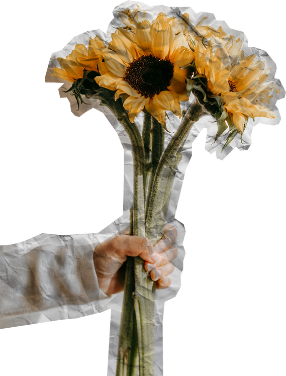 Holding Flowers Cut Out